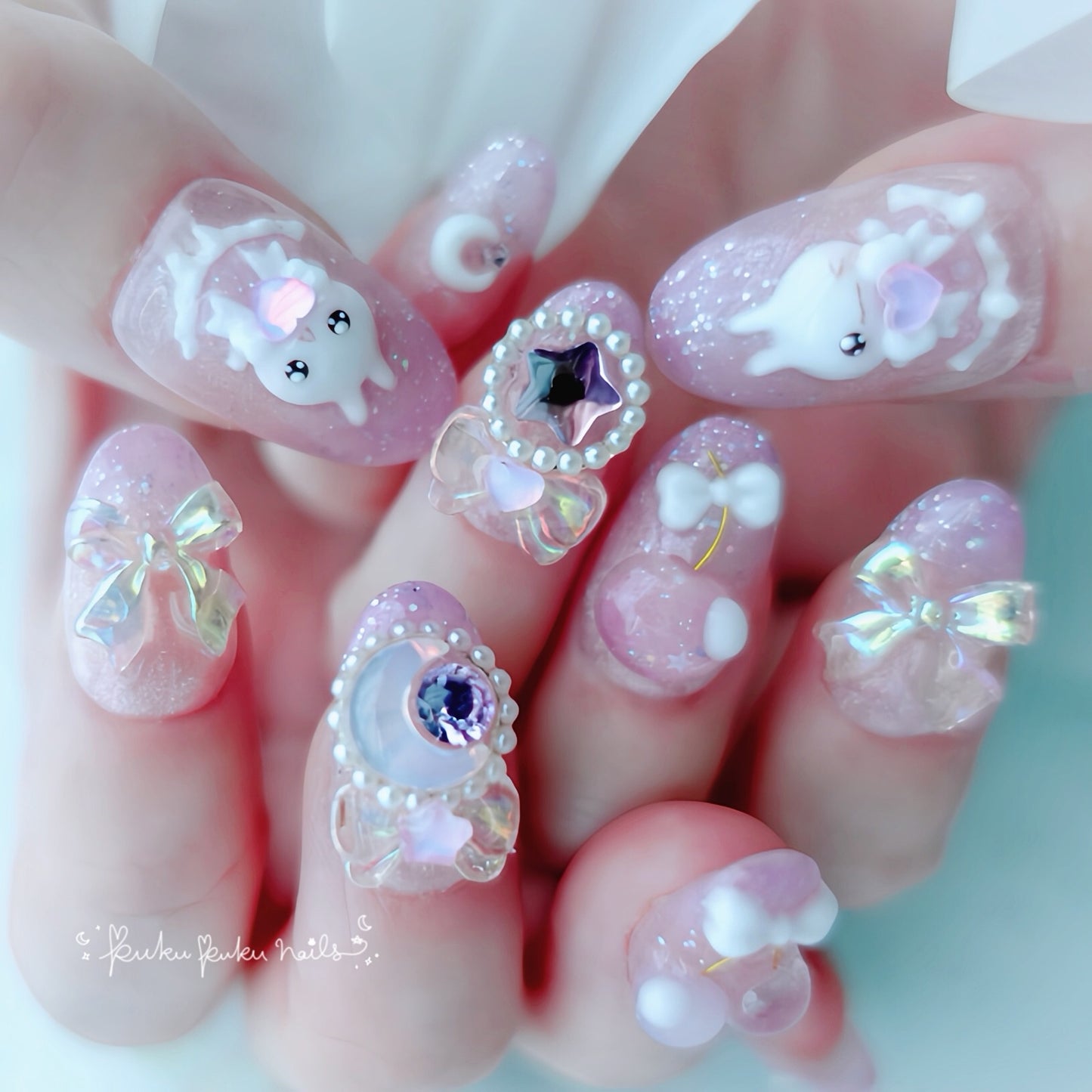 Magical Cherry Girl Nails