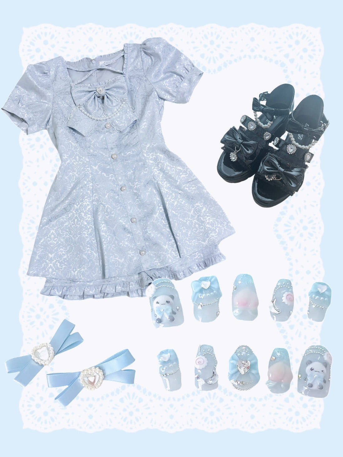 Kawaii China style set-up dress🩵