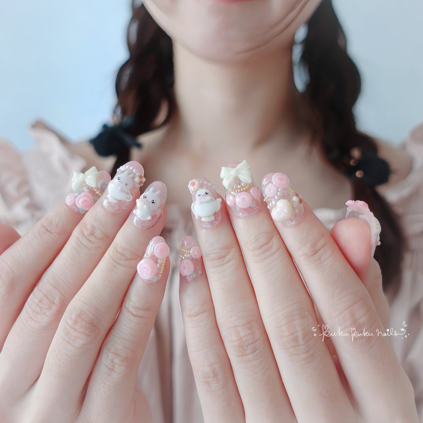 Spring Exclusive Design ⭐︎ Rosy Tea Party Nails