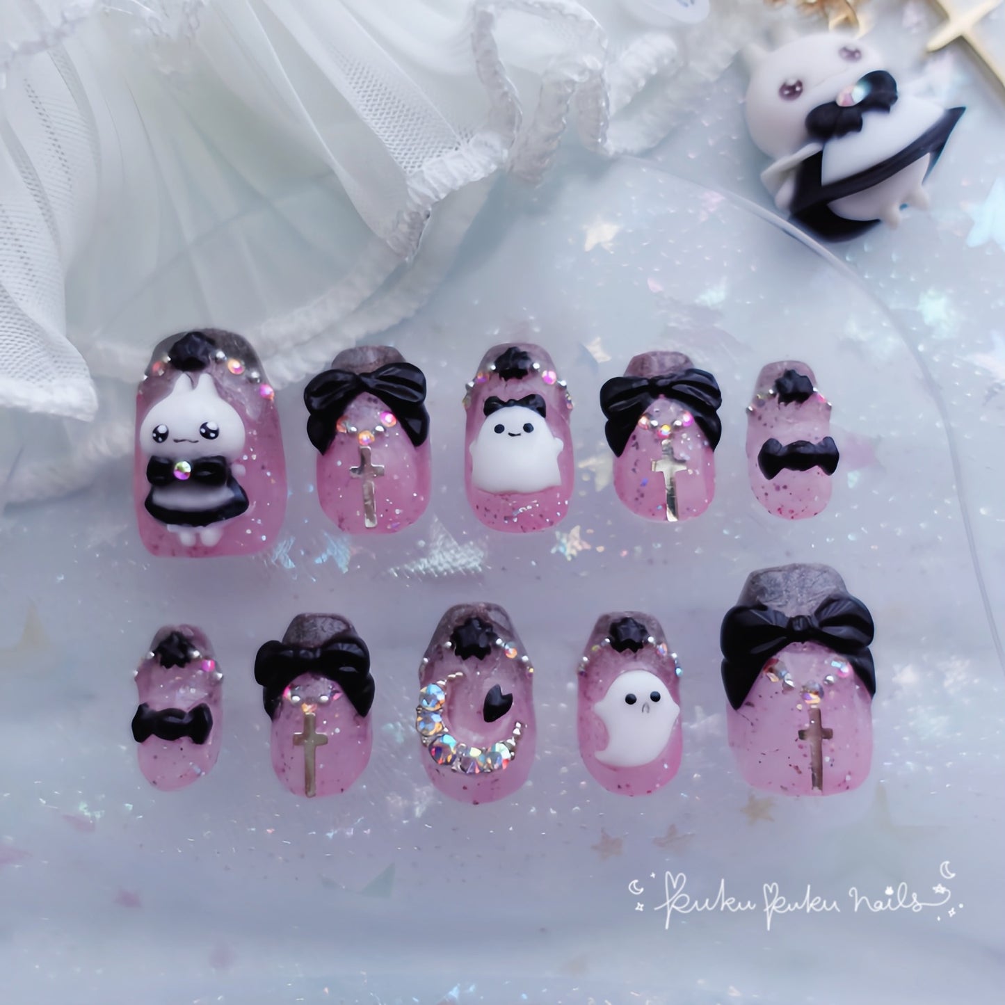 Halloween Limited Design ☆Goth Lolita Ghost Nails