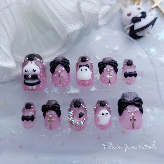 Halloween Limited Design ☆Goth Lolita Ghost Nails