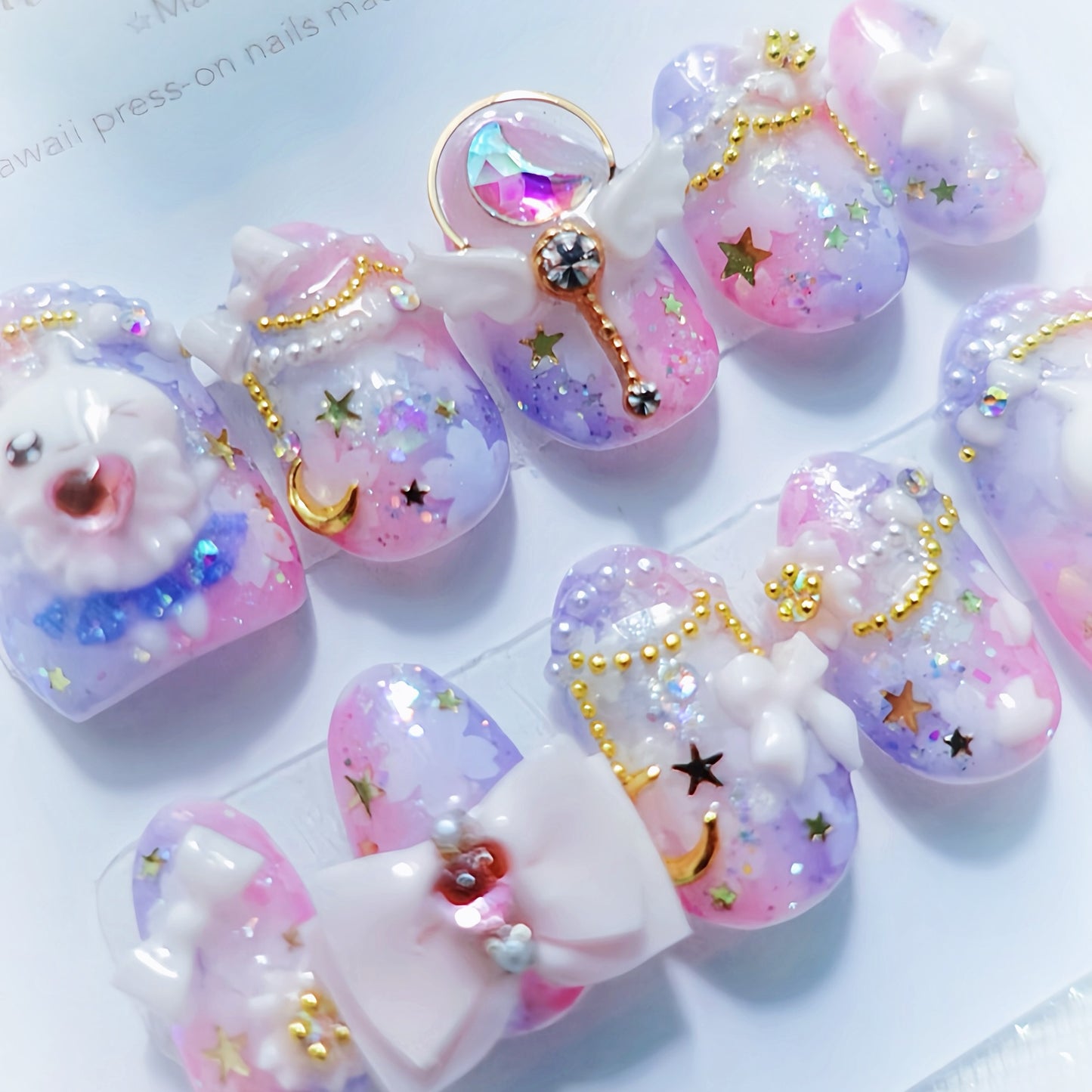 Sakura Moonlight Princess Nails🌸🌙 ໒꒱ ‧₊˚｡