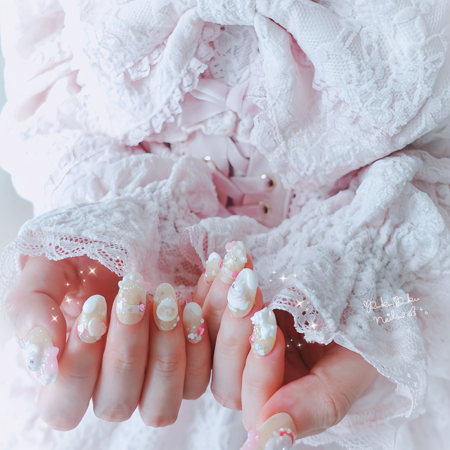 Sakura Shortcake Nails🍰🌸 ໒꒱ ‧₊˚｡