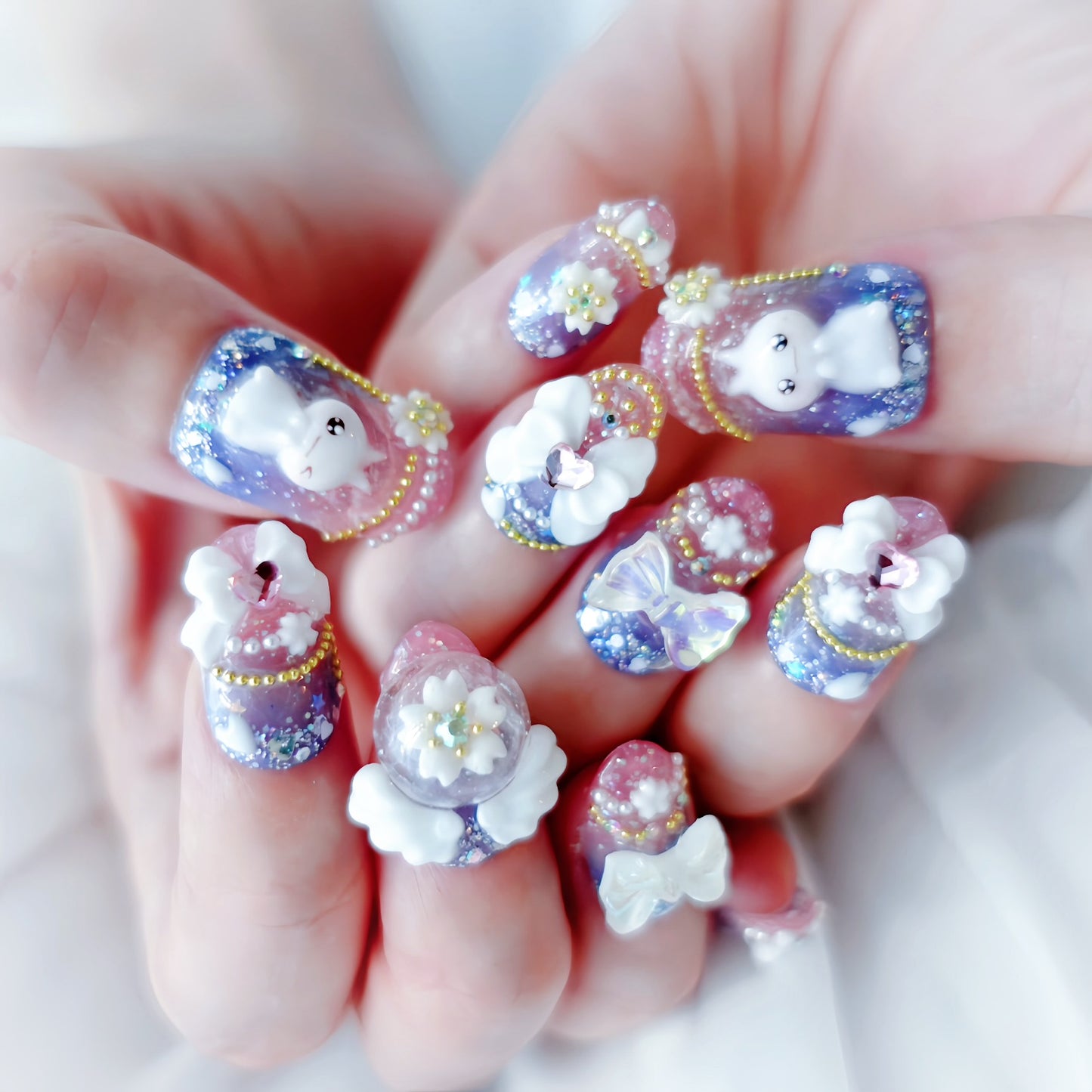 Magical Milky Sky Nails