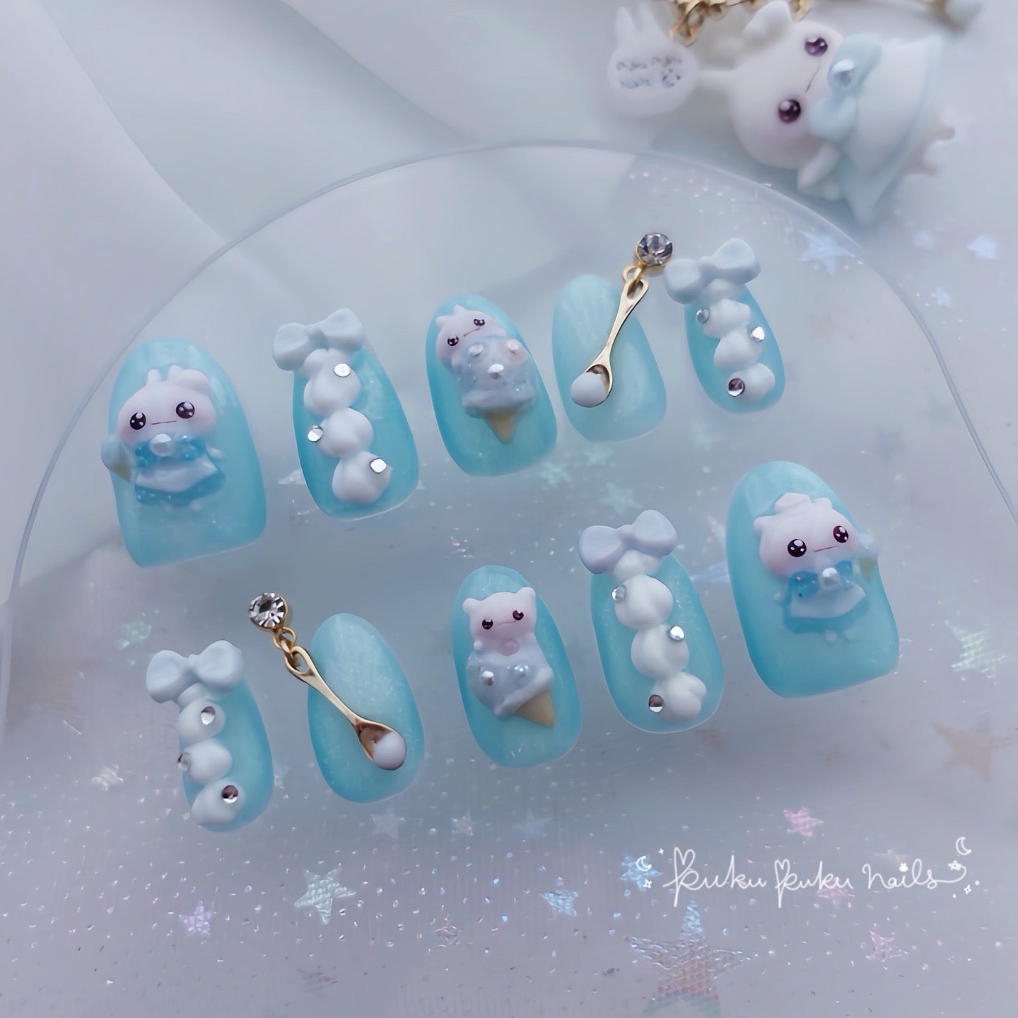 Kawaii Ice Cream Shop Nails