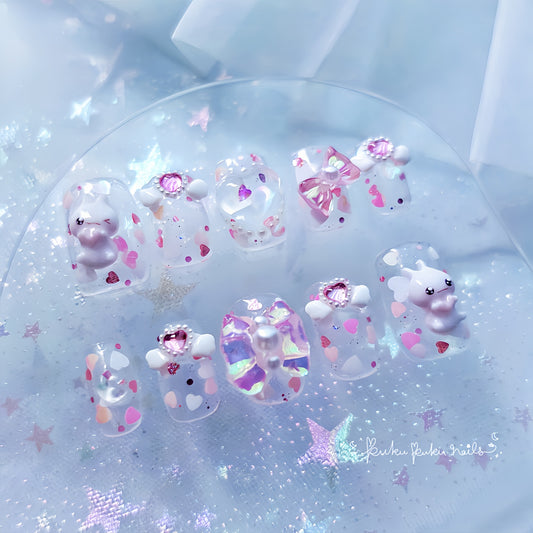 Aurora Heart Beam Nails