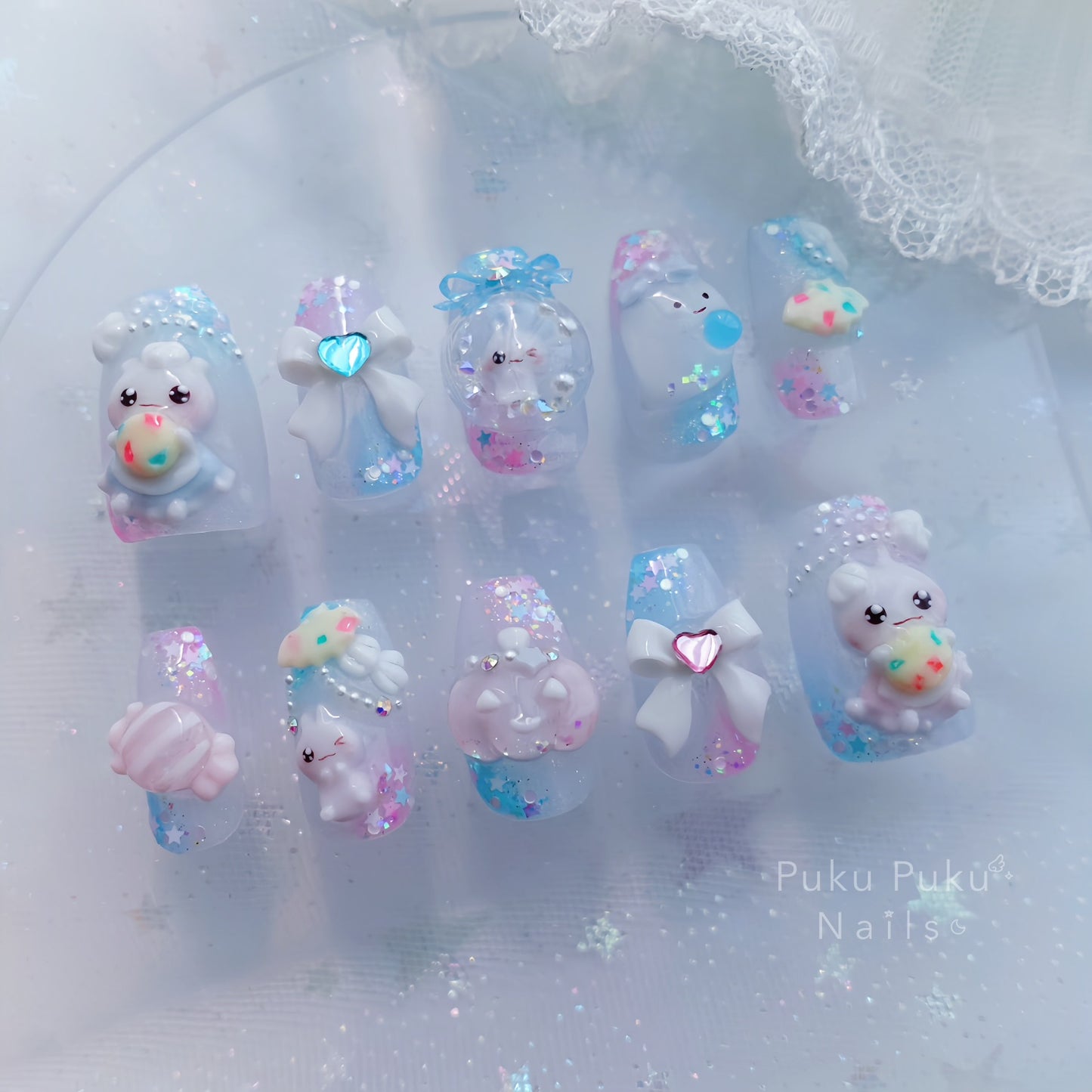 Halloween Cotton Candy Nails