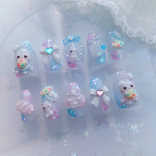 Halloween Cotton Candy Nails