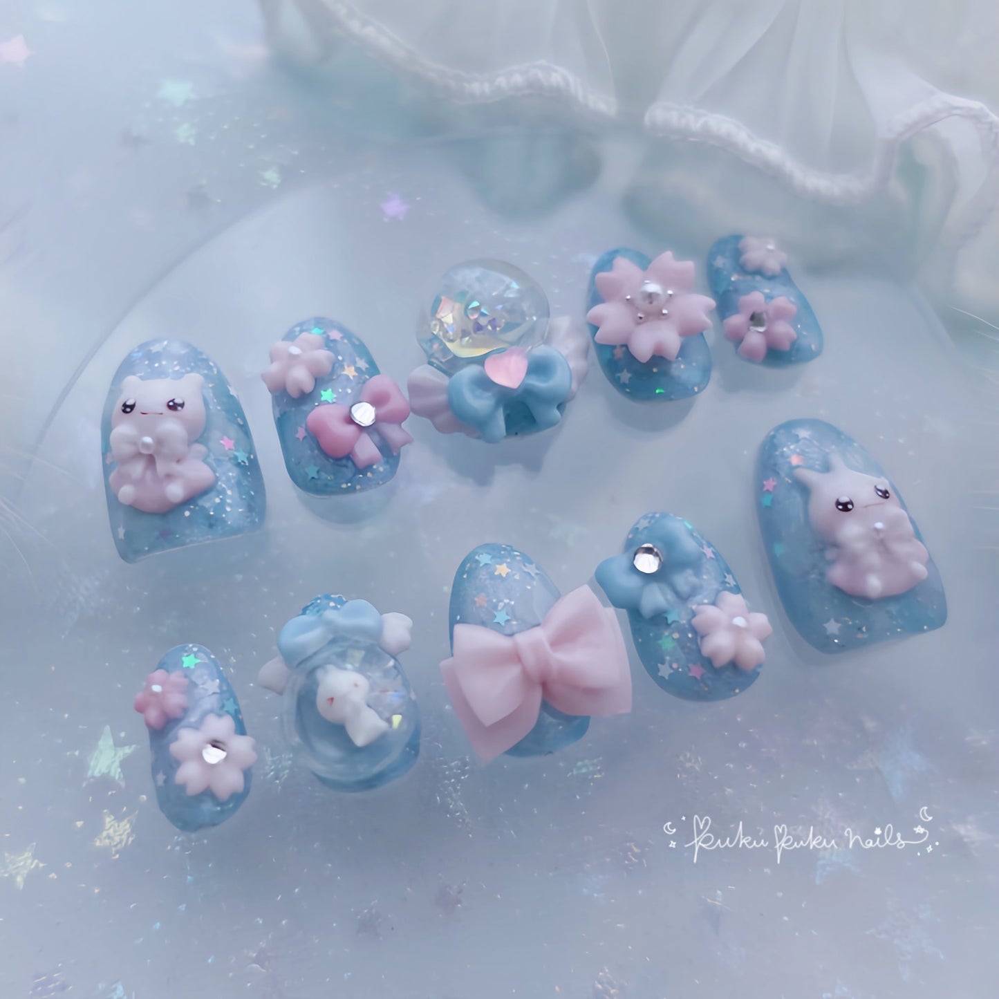 January Limited Design ⭐︎ Dreamy Sakura Sky Nails