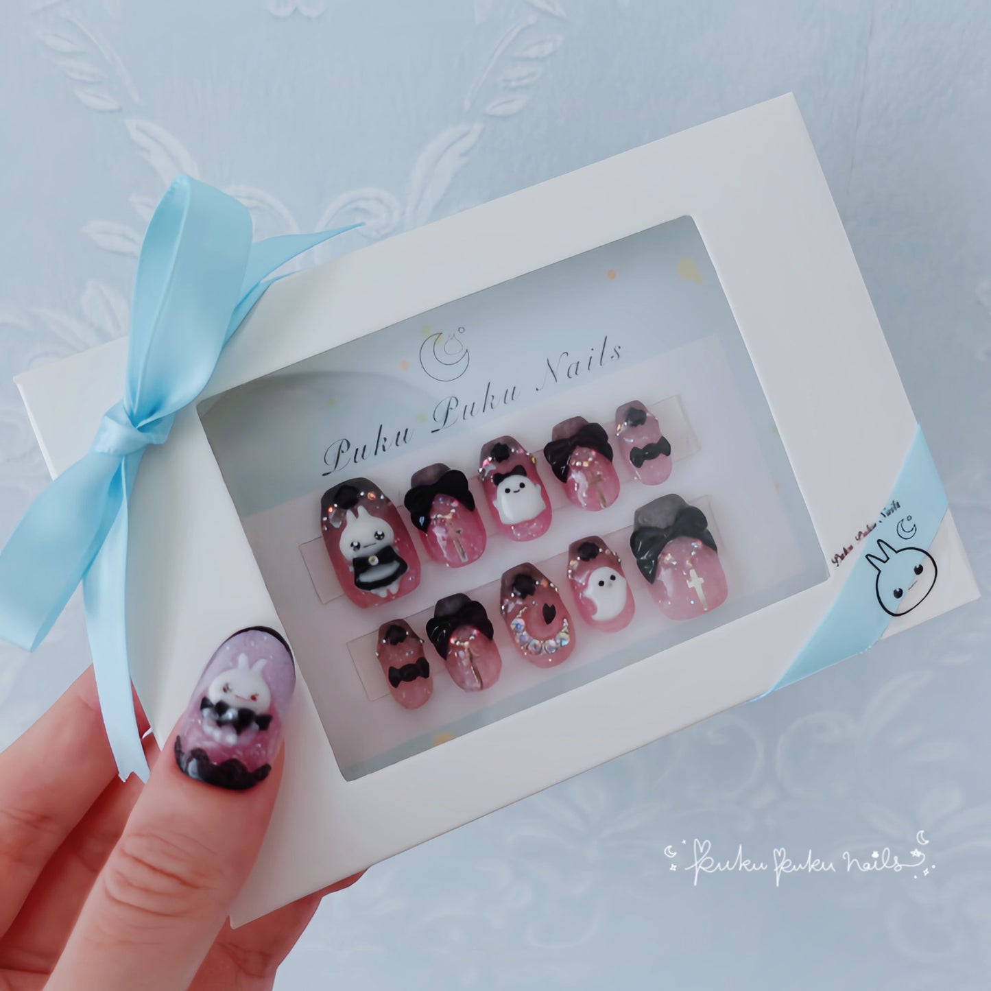 Halloween Limited Design ☆Goth Lolita Ghost Nails