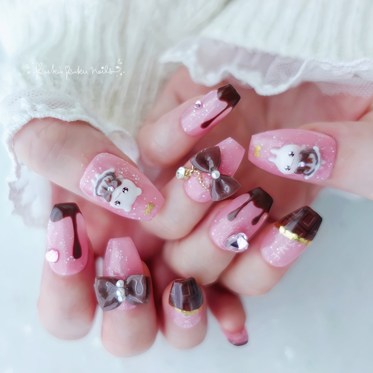 Valentine's  Day Limited Design ⭐︎ Melty Chocolate Nails