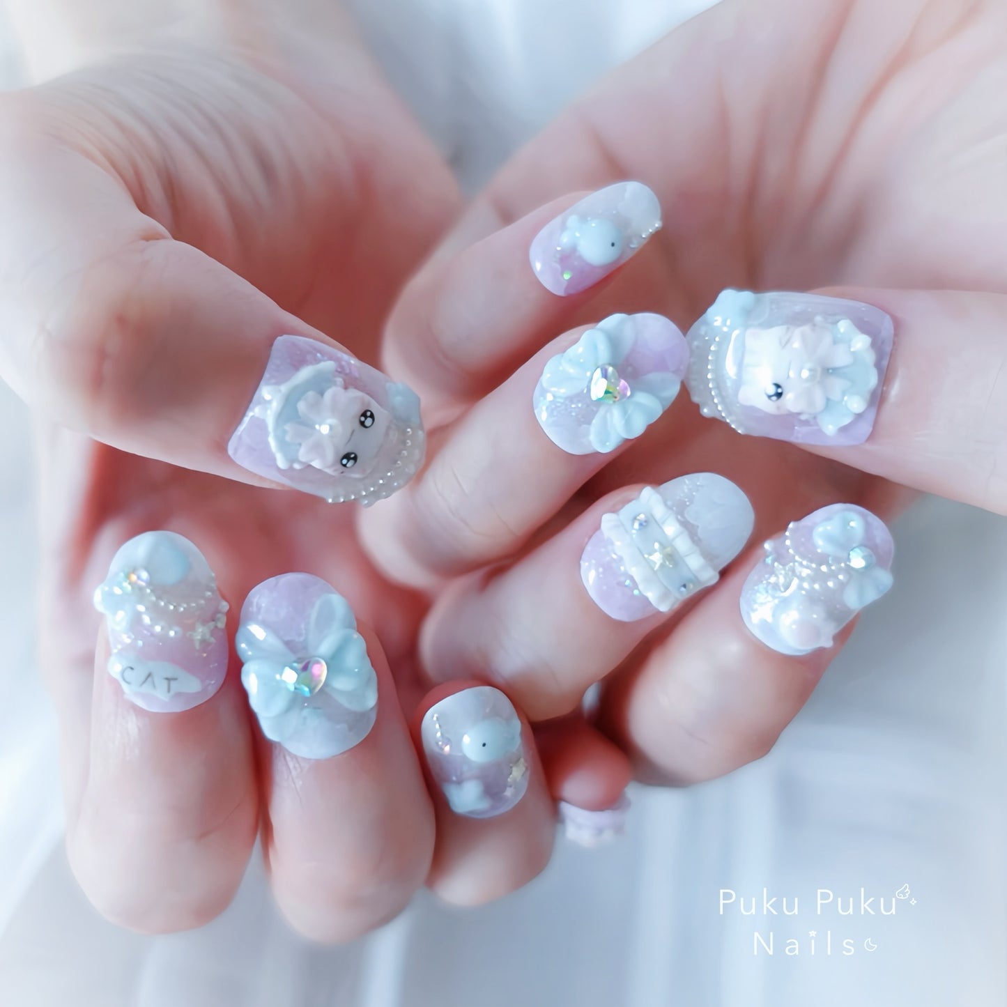 Yumekawa Kitty Nails🐈☁️