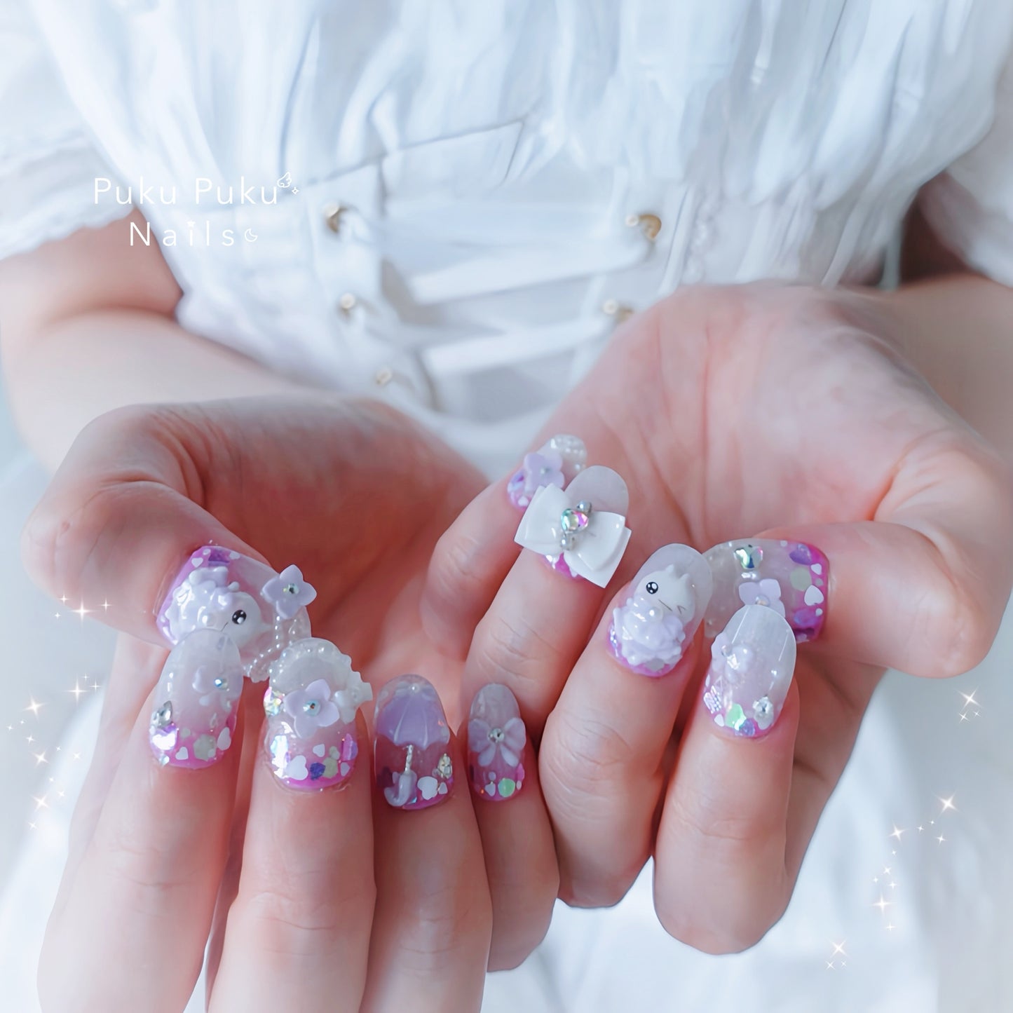 Rainy Day Princess Nails☔️ ໒꒱ ‧₊˚｡