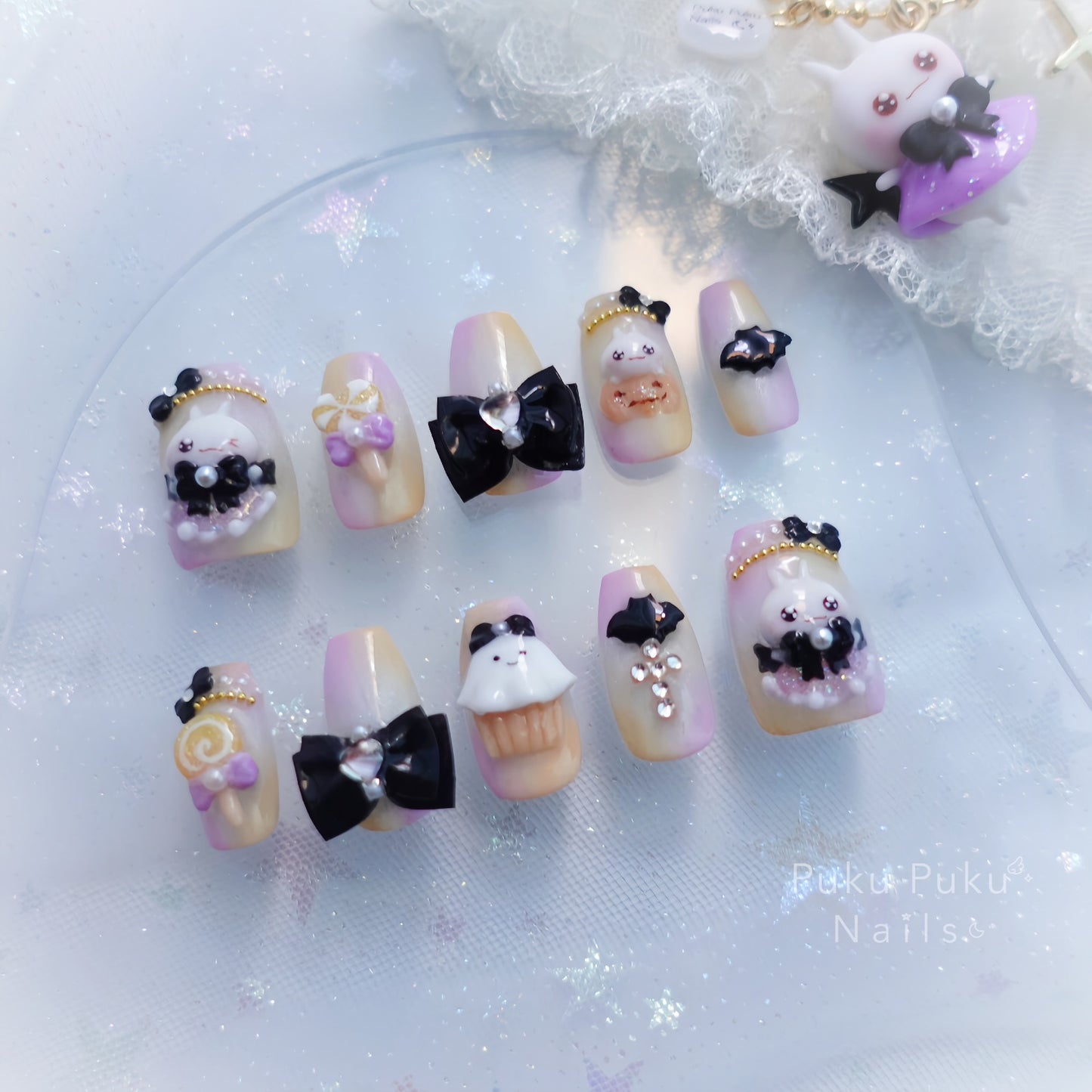 Kawaii Halloween Party Nails