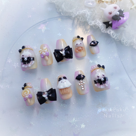 Kawaii Halloween Party Nails