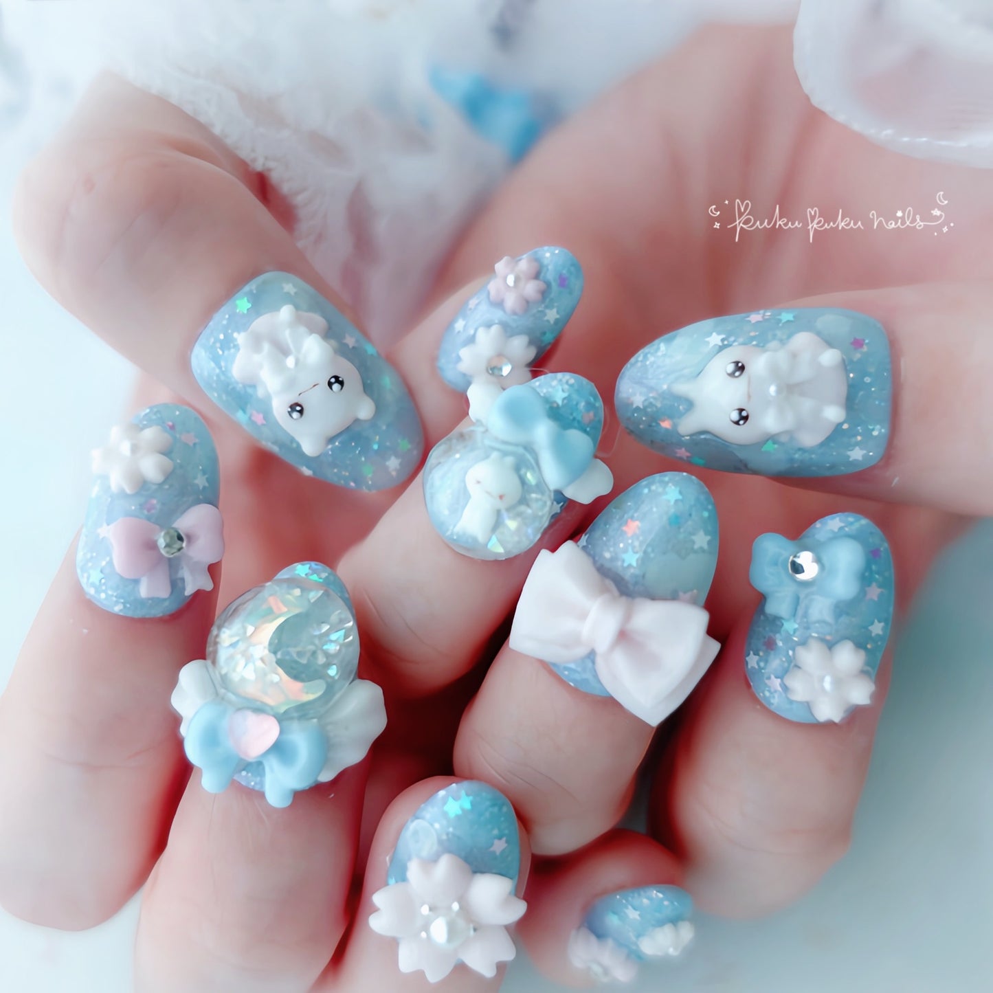 January Limited Design ⭐︎ Dreamy Sakura Sky Nails