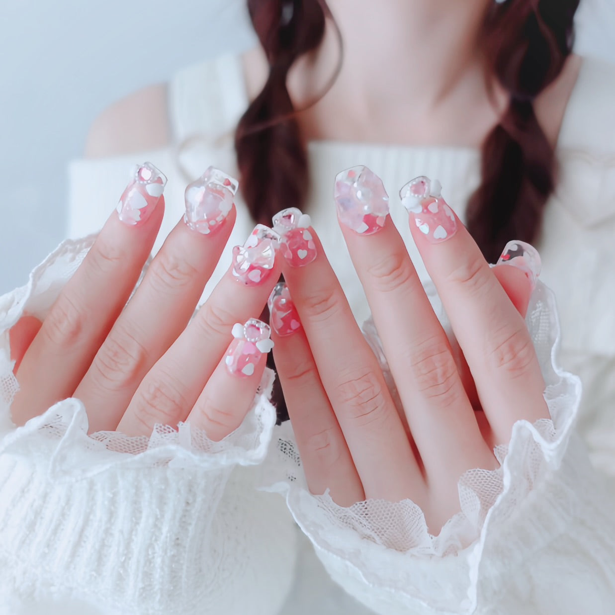 Aurora Heart Beam Nails