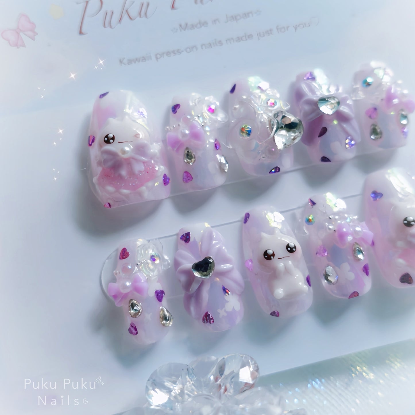 Hydrangea Jewel Shower Nails