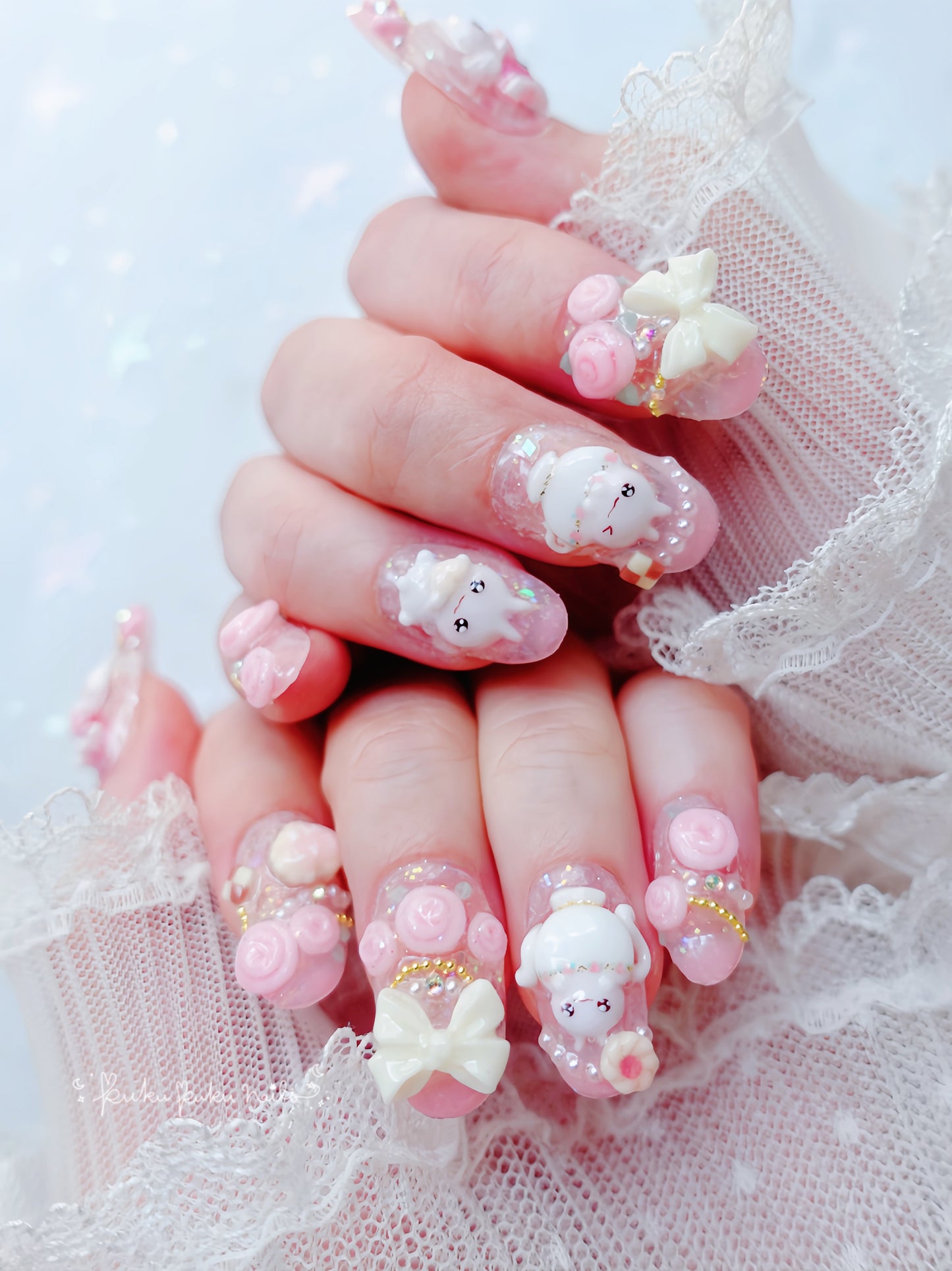 Spring Exclusive Design ⭐︎ Rosy Tea Party Nails