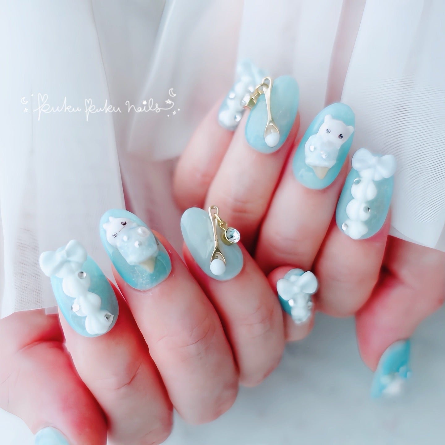 Kawaii Ice Cream Shop Nails