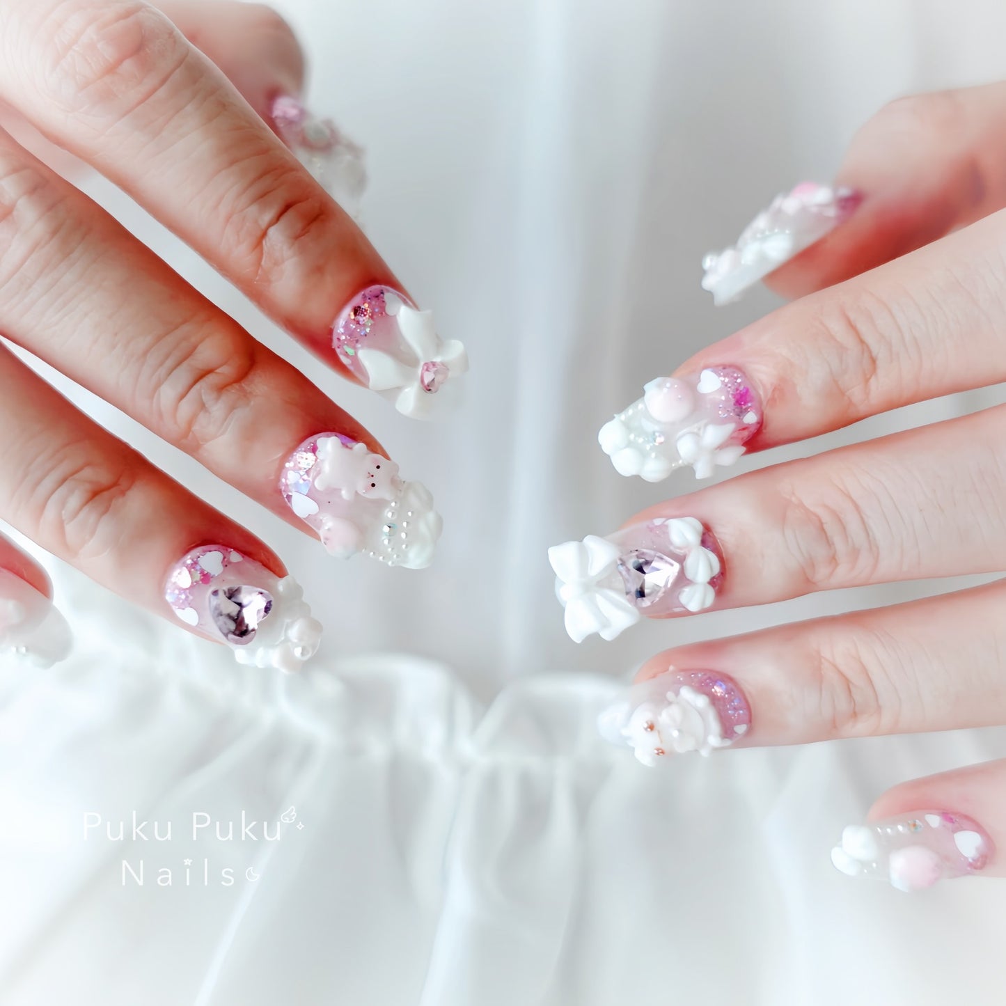 Milky Strawberry Nails