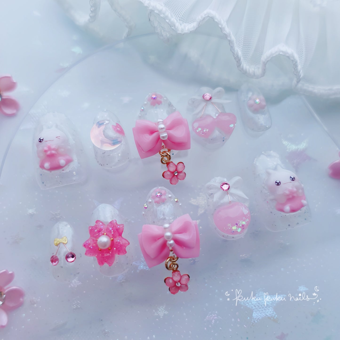 Spring Exclusive Design ⭐︎ Kira Kira Sakura Nails