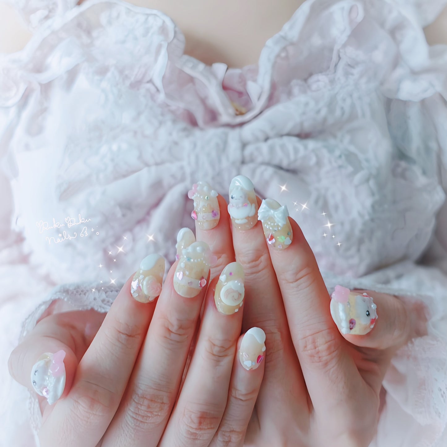 Sakura Shortcake Nails🍰🌸 ໒꒱ ‧₊˚｡