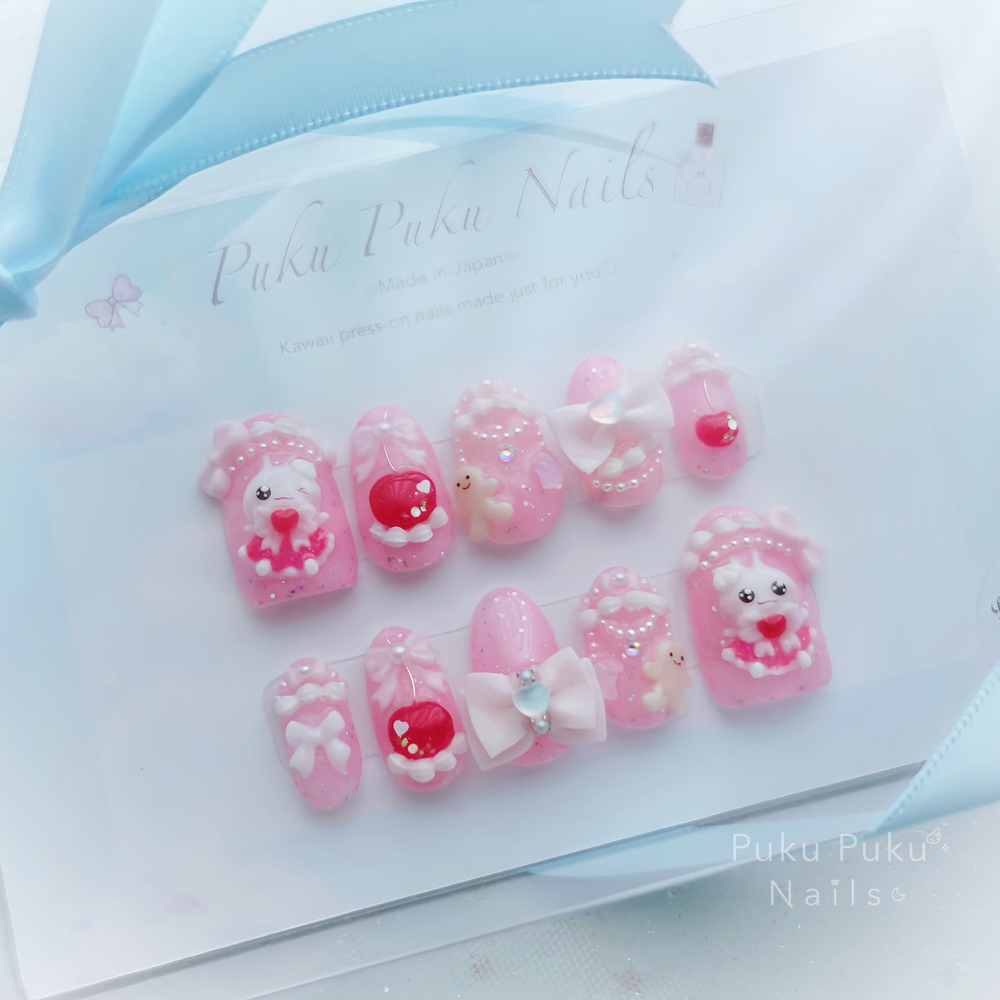 Kawaii Christmas Cake Nails