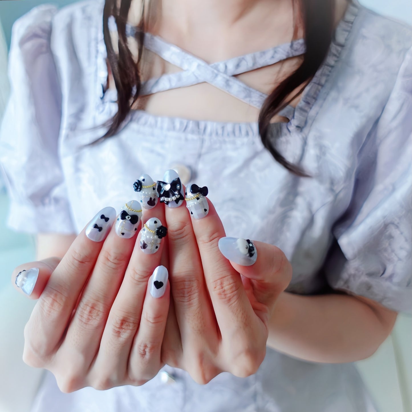 Otona Kawaii Plaid Nails