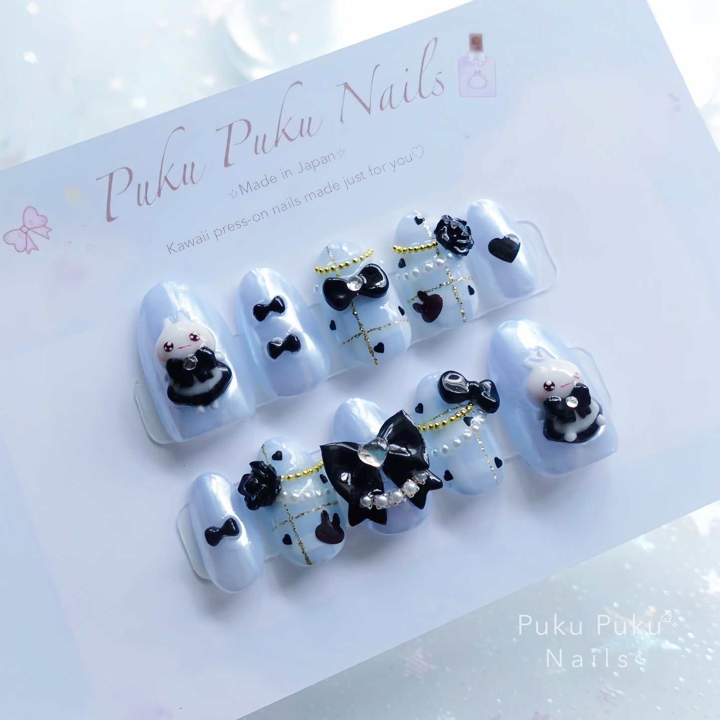Otona Kawaii Plaid Nails