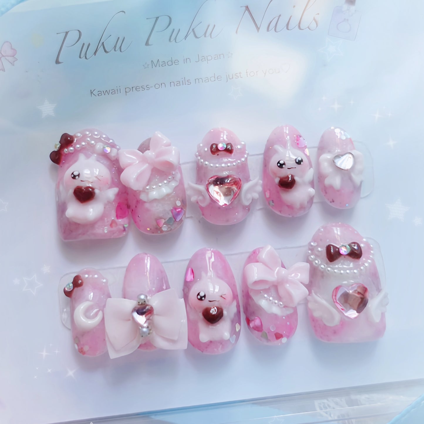 Strawberry Chocolate Marble Nails