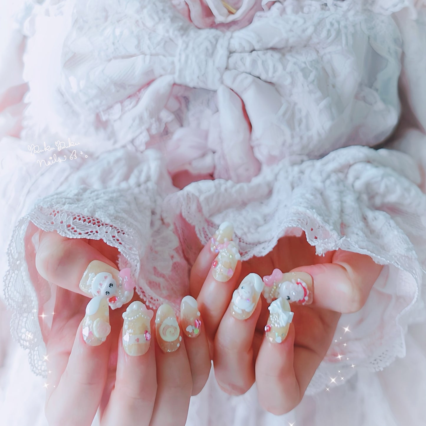 Sakura Shortcake Nails🍰🌸 ໒꒱ ‧₊˚｡