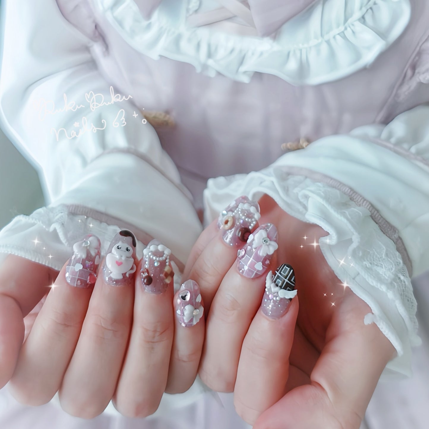Sweet Chocolate Cafe Nails