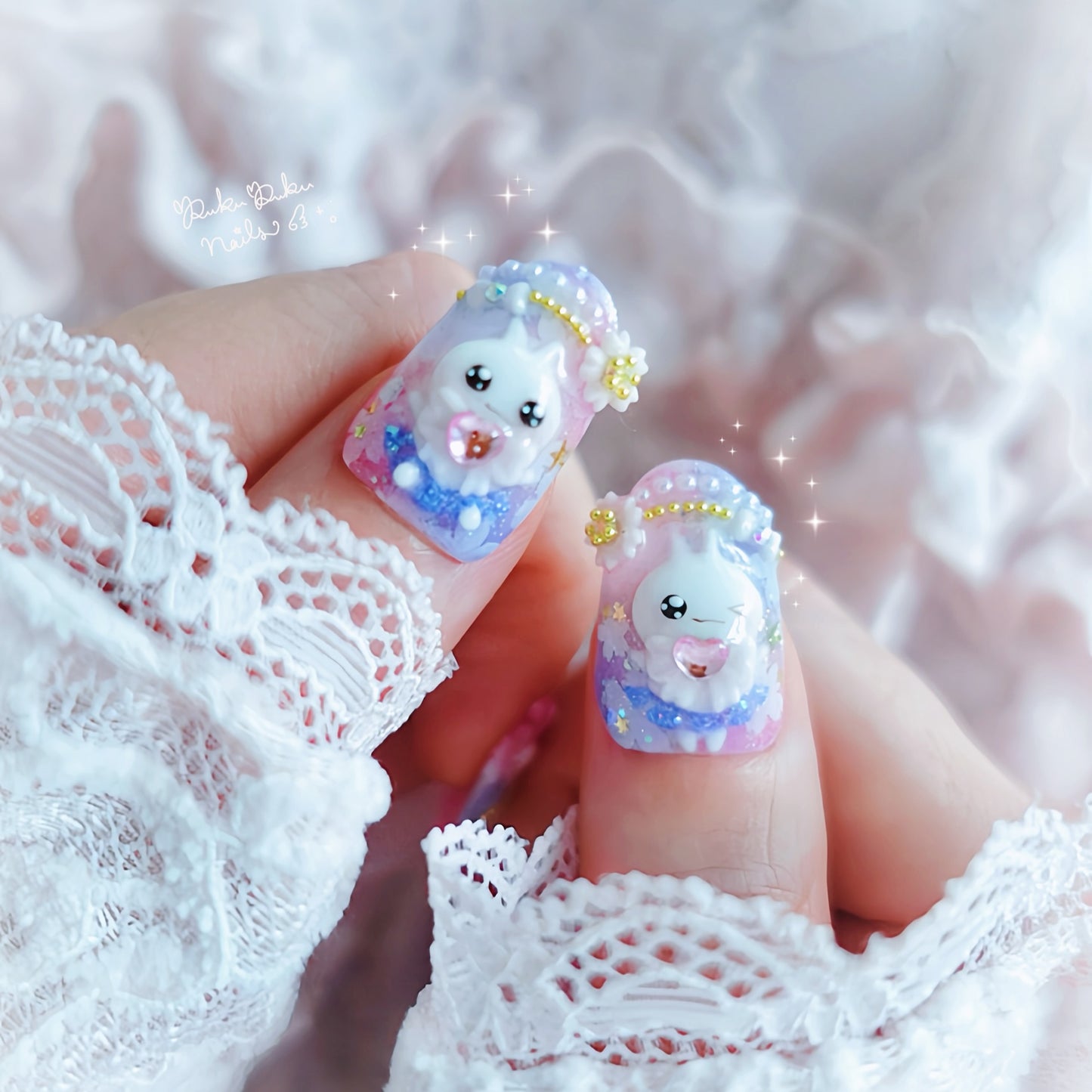 Sakura Moonlight Princess Nails🌸🌙 ໒꒱ ‧₊˚｡