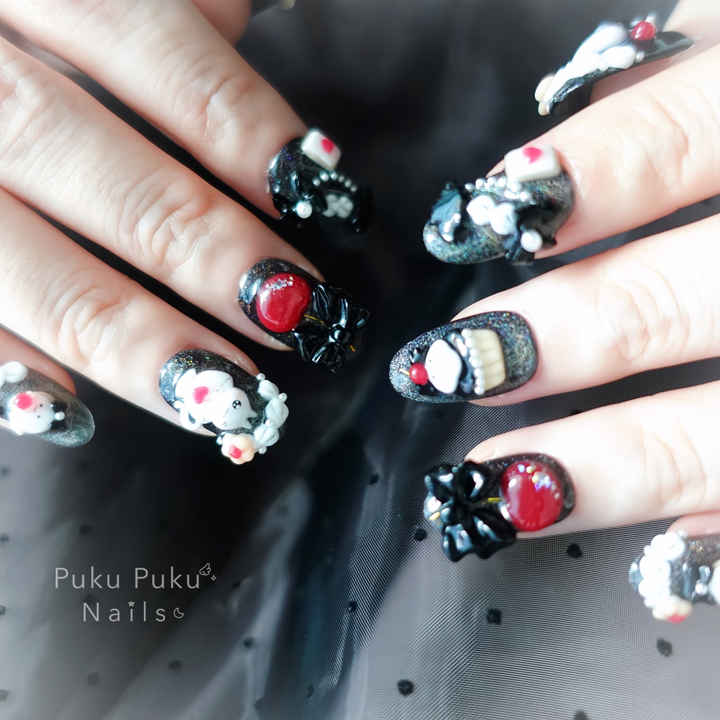 Spooky Night Cafe Nails