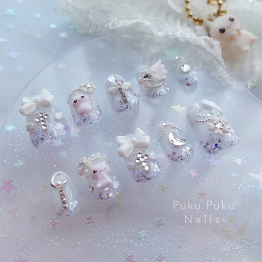 Angel Twinkle Veil Nails