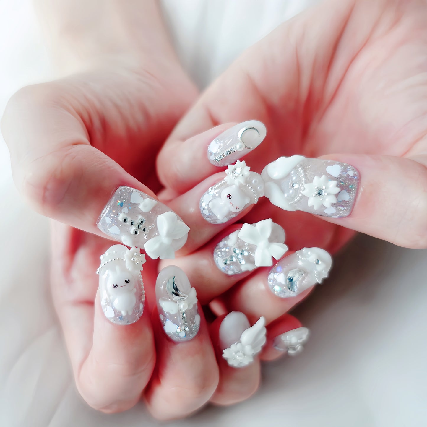 Angel Twinkle Veil Nails