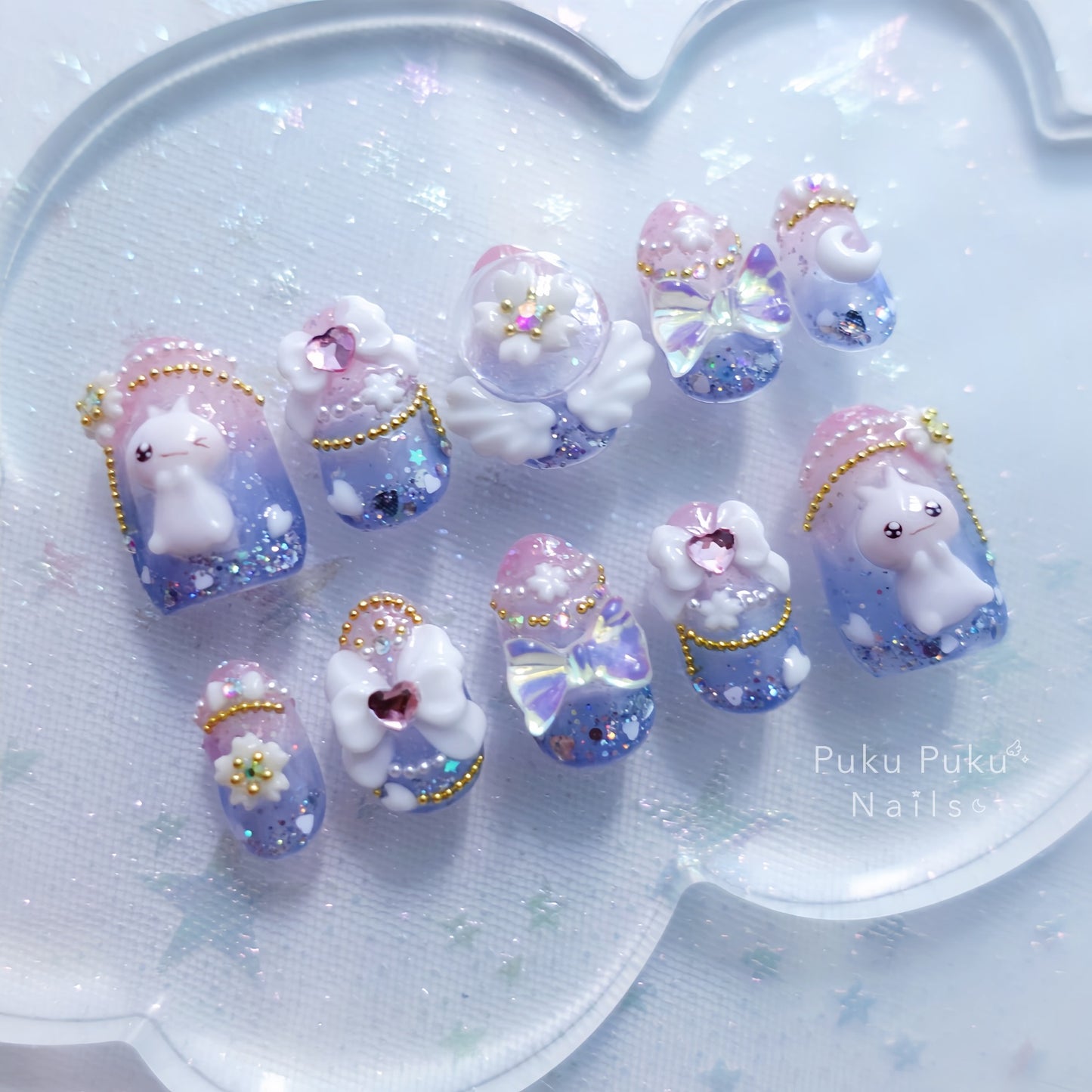 Magical Milky Sky Nails