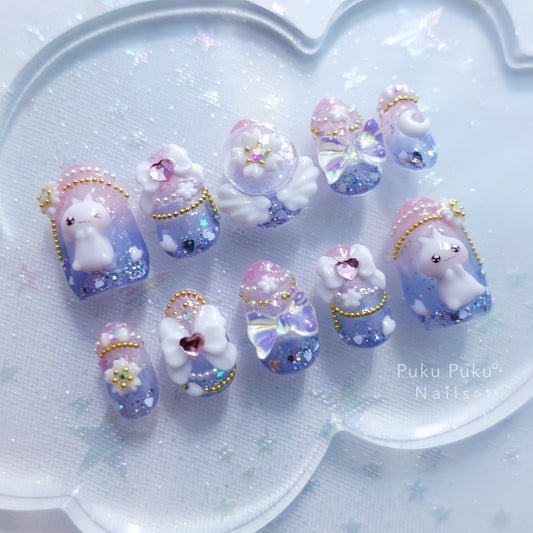 Magical Milky Sky Nails