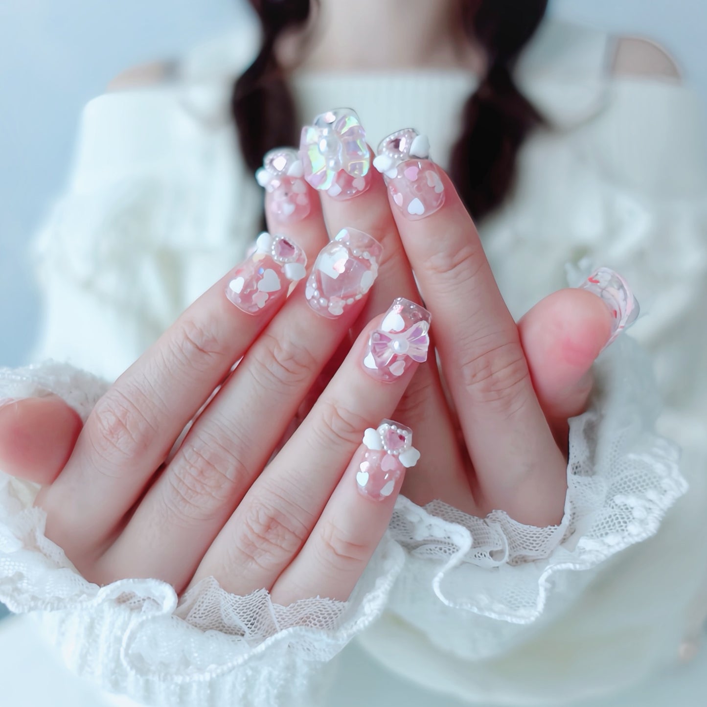 Aurora Heart Beam Nails