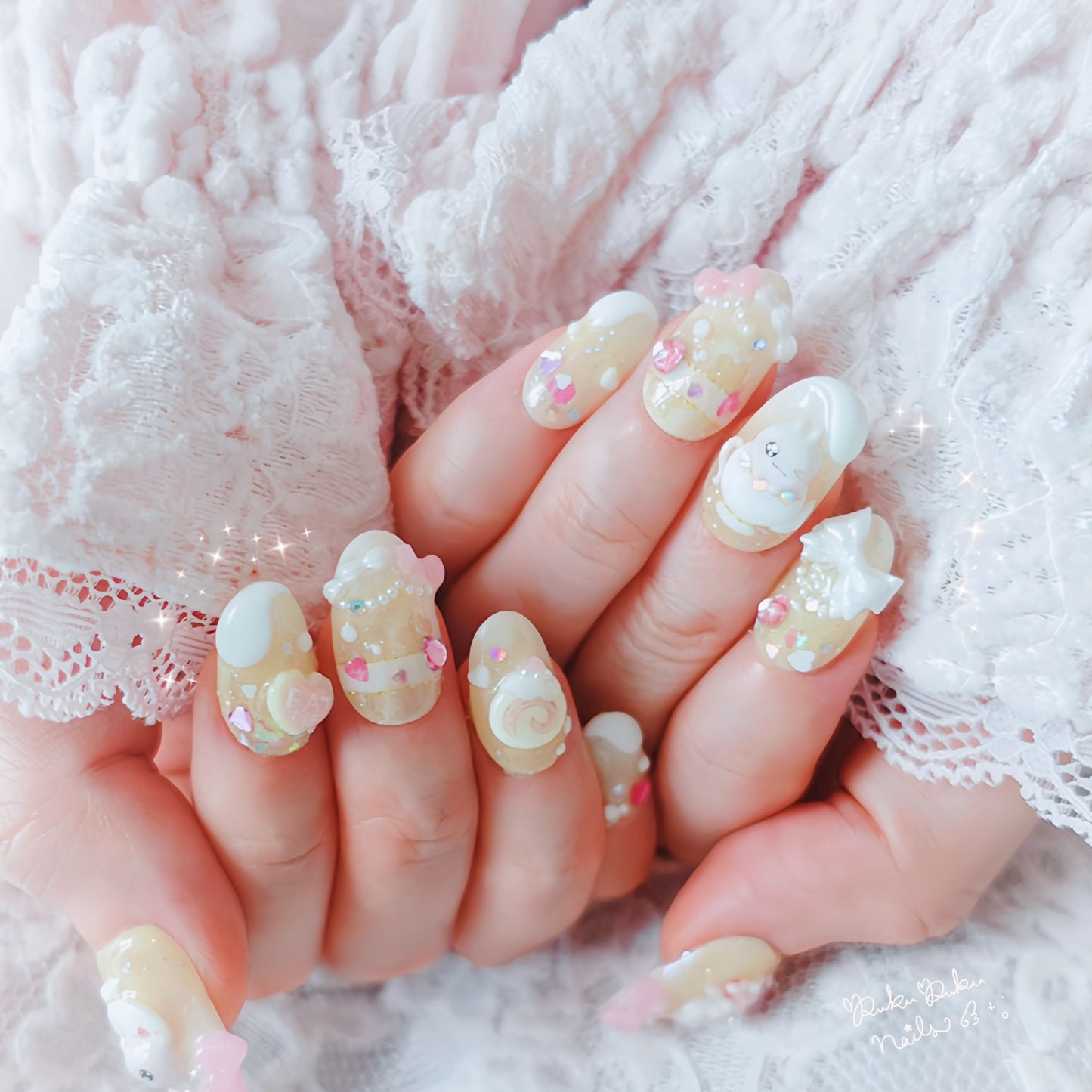Sakura Shortcake Nails🍰🌸 ໒꒱ ‧₊˚｡