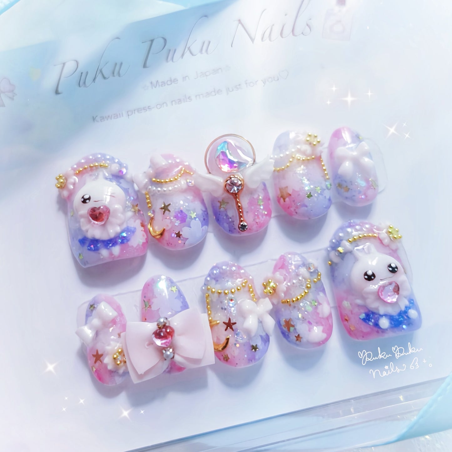 Sakura Moonlight Princess Nails🌸🌙 ໒꒱ ‧₊˚｡