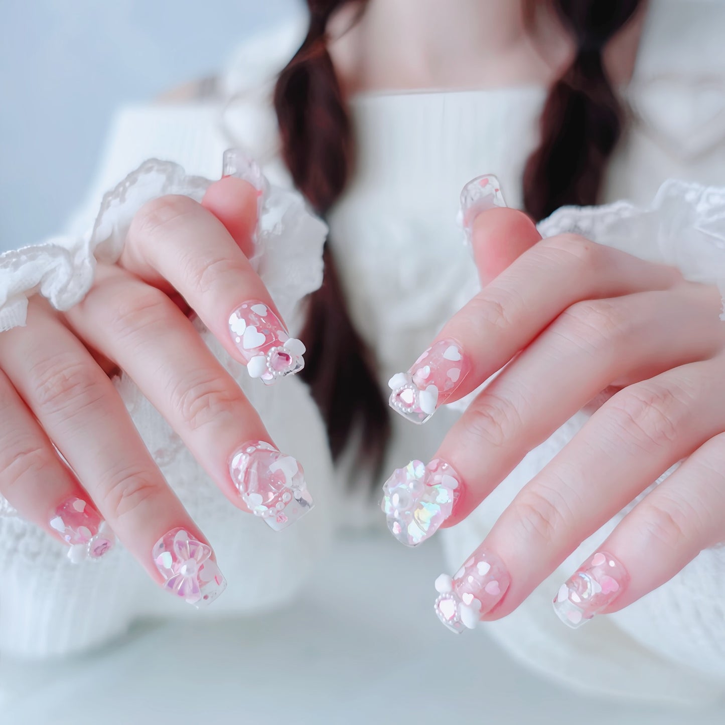 Aurora Heart Beam Nails
