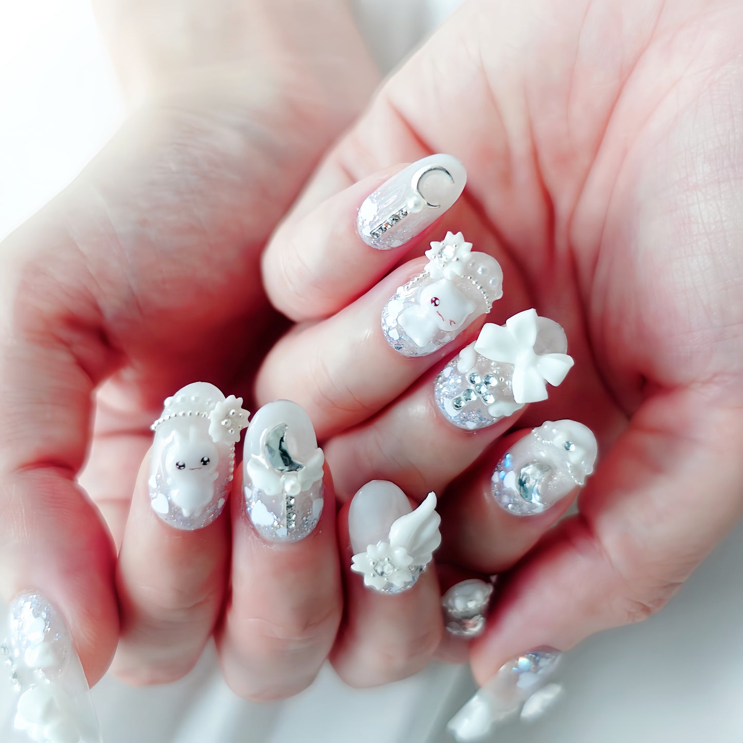 Angel Twinkle Veil Nails