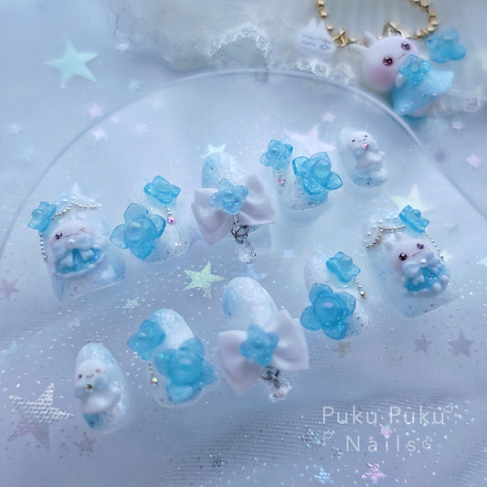 June Limited Design ☆ Hime Hydrangea Nails
