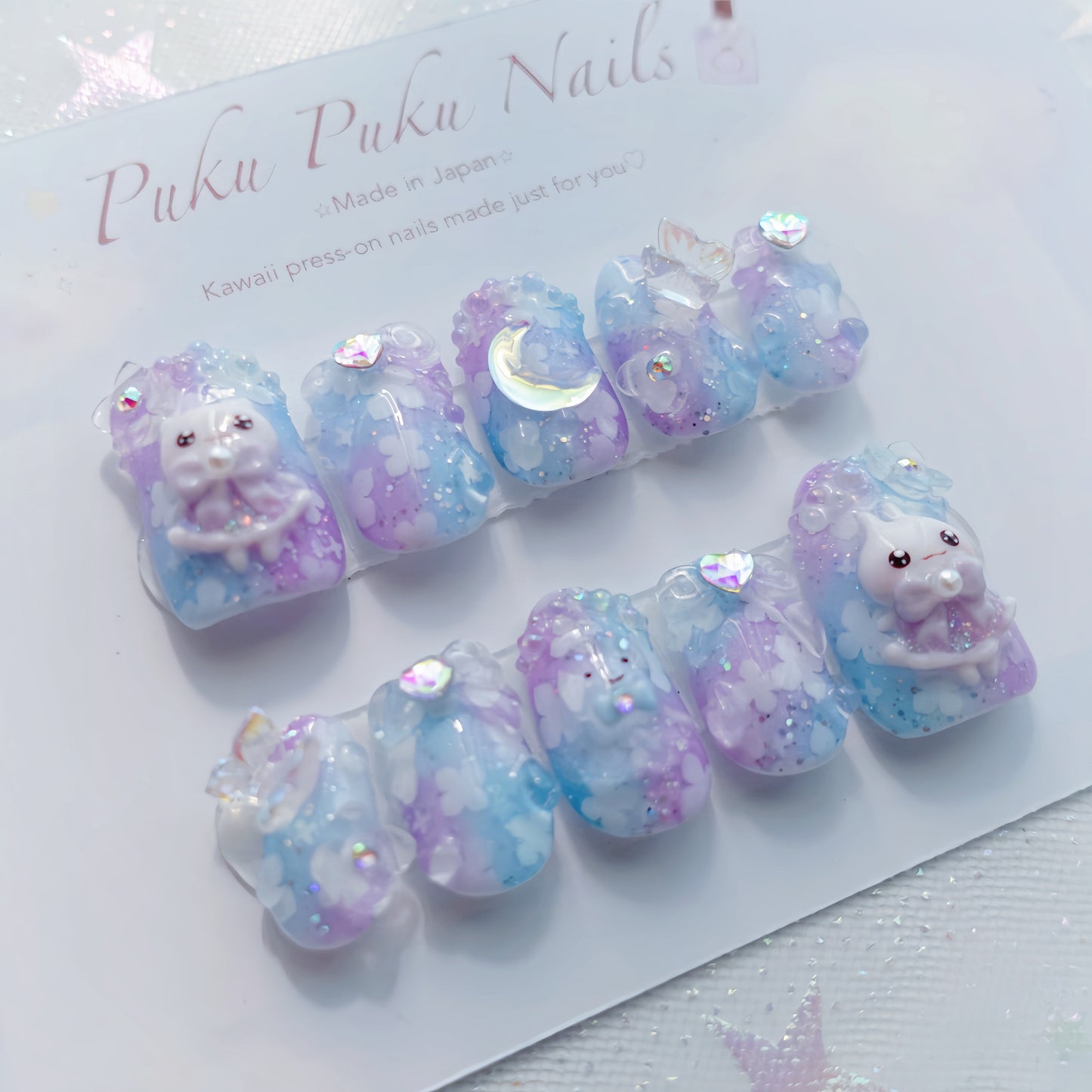 June Limited Design ☆ Fairy Rain Hydrangea Nails