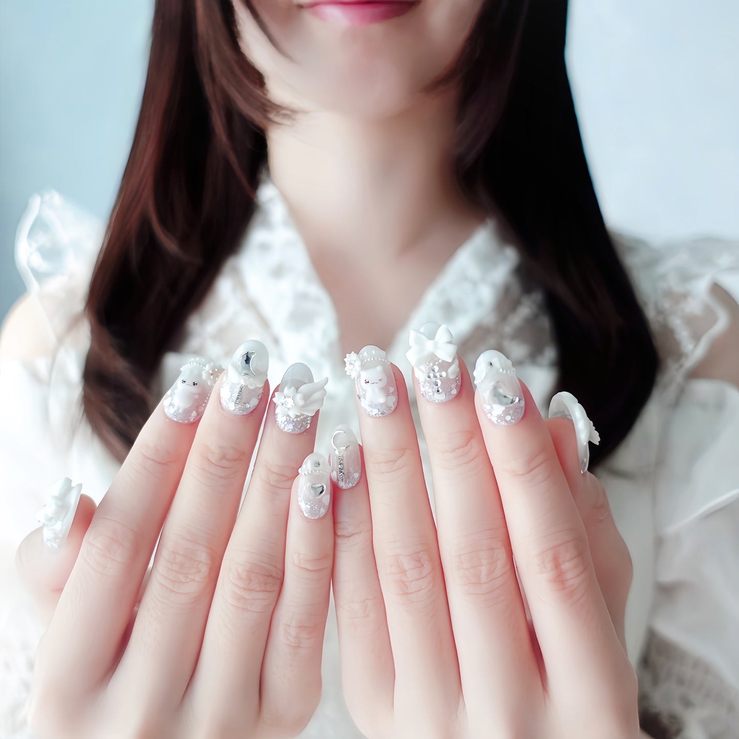 Angel Twinkle Veil Nails