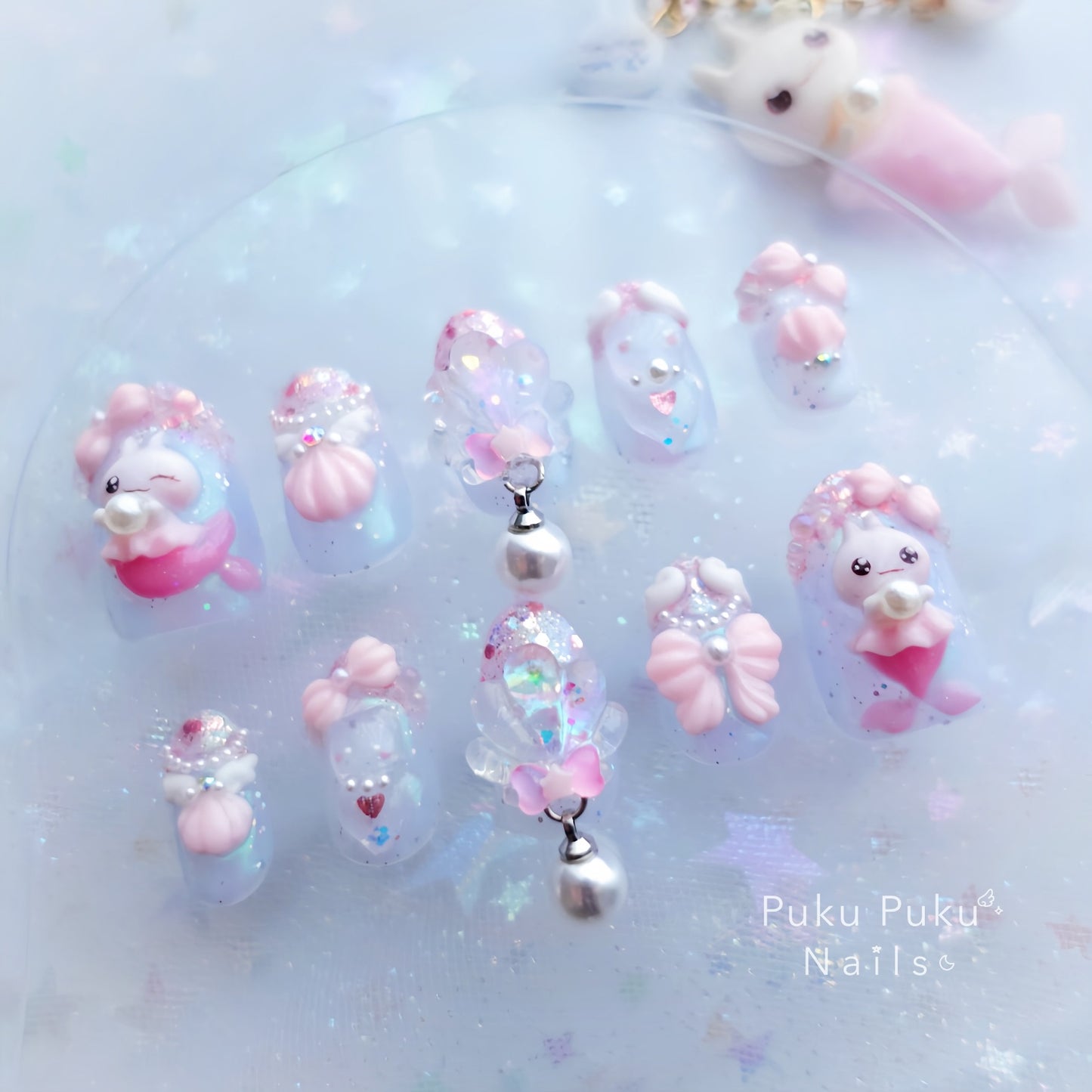 Summer Limited Design ☆Yumekawa Mermaid Princess Nails