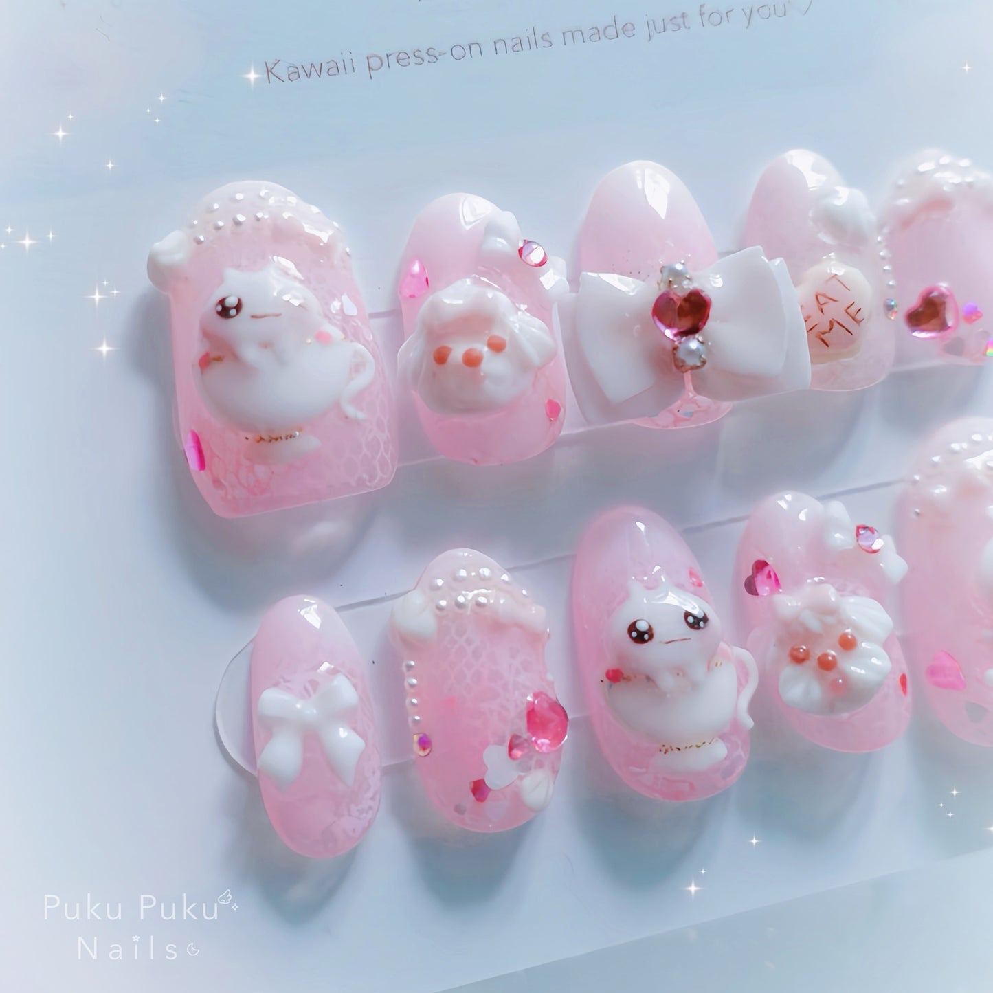 Meringue Puppy Tea Party Nails🐶🫖