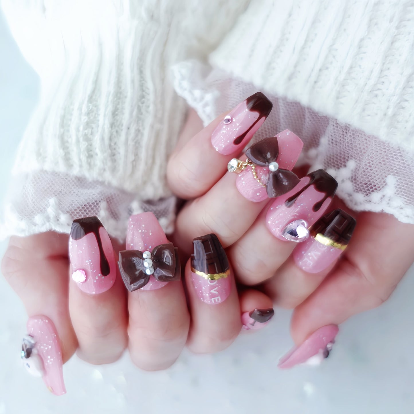 Valentine's  Day Limited Design ⭐︎ Melty Chocolate Nails